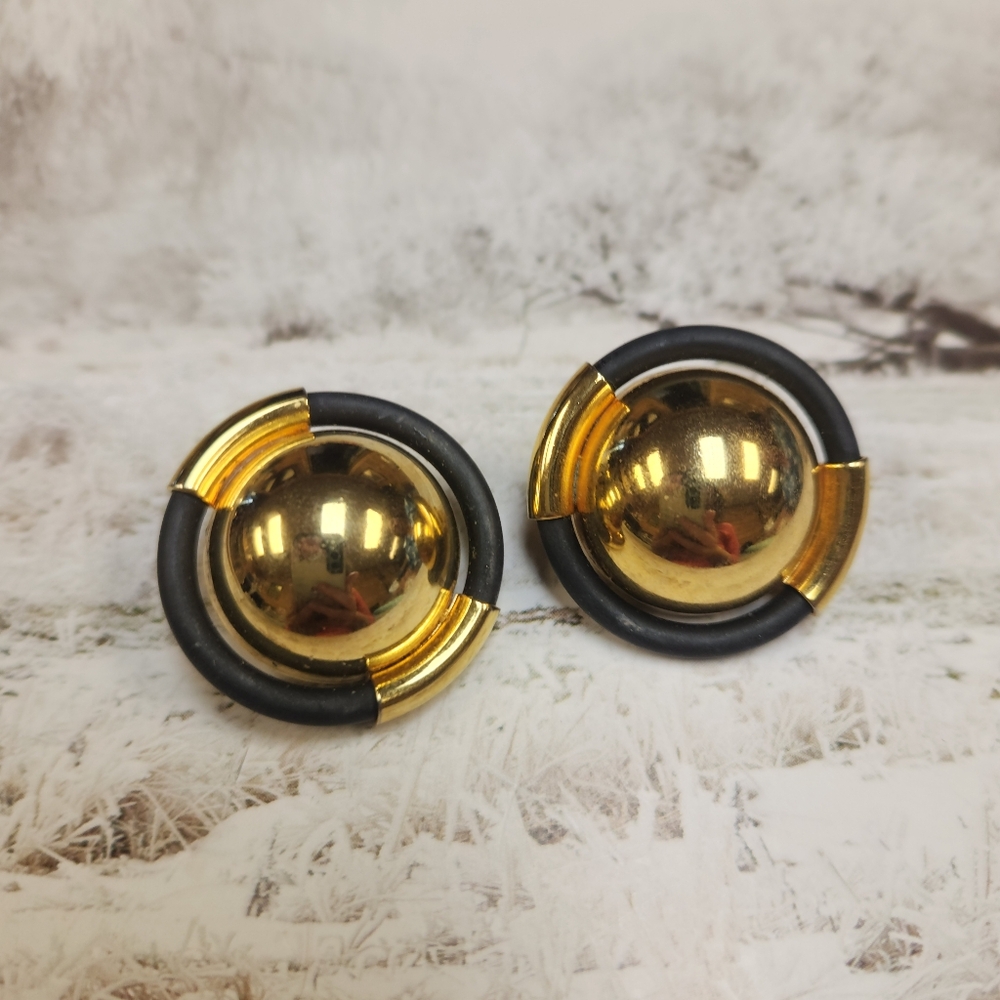 Gold Tone And Rubber Clip Ons